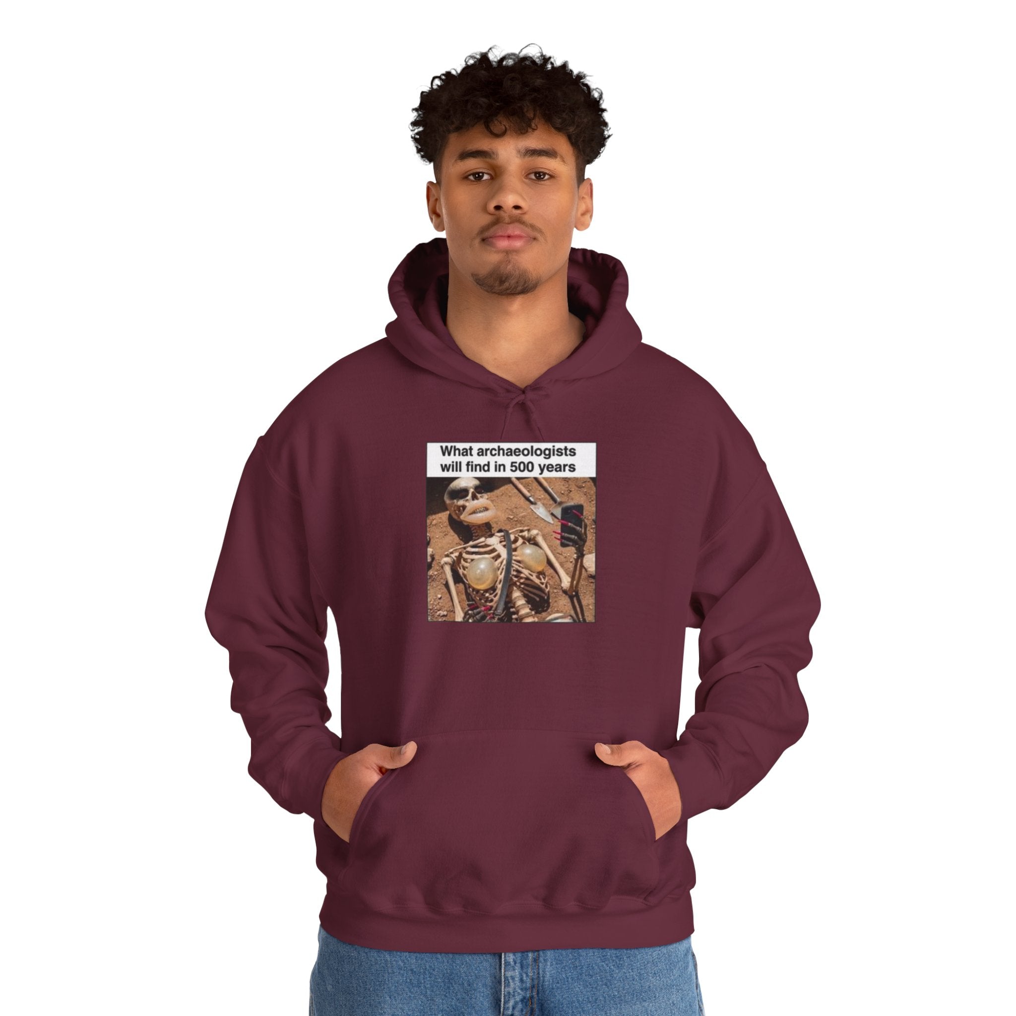 Hoodie — "What Arctic Ecologists Will Find in 500 Years" Vintage Cabin Photo | LOOK Different Back Print