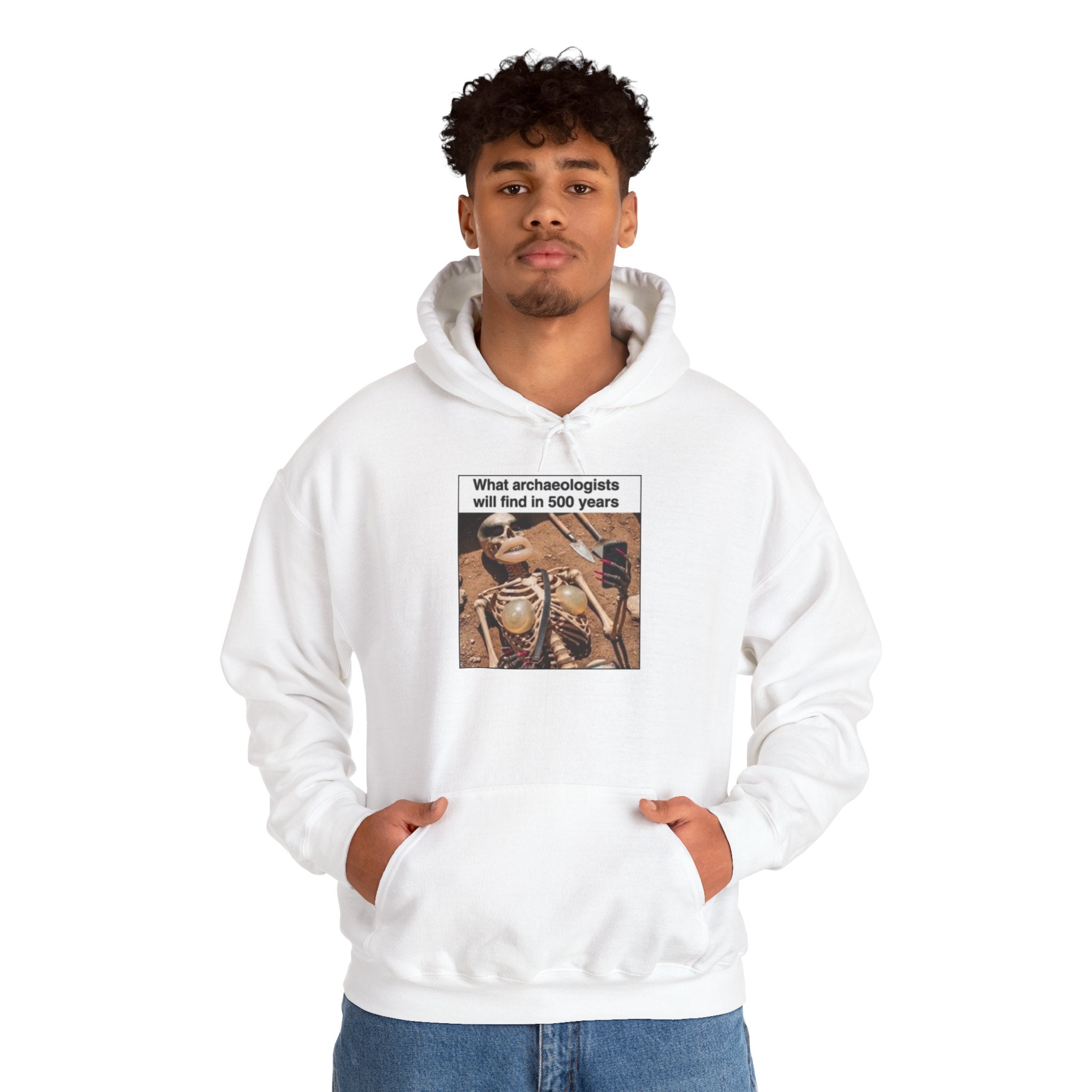Hoodie — "What Arctic Ecologists Will Find in 500 Years" Vintage Cabin Photo | LOOK Different Back Print
