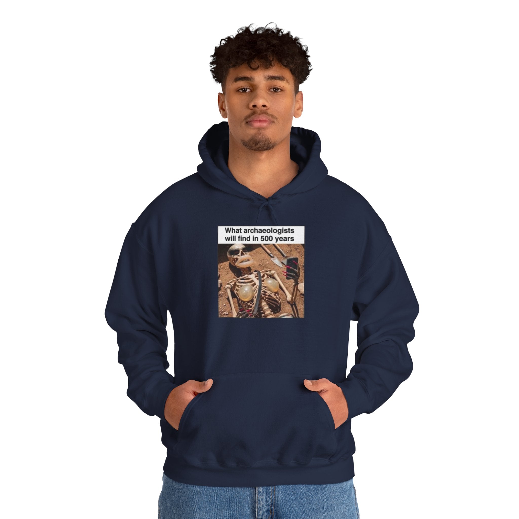 Hoodie — "What Arctic Ecologists Will Find in 500 Years" Vintage Cabin Photo | LOOK Different Back Print