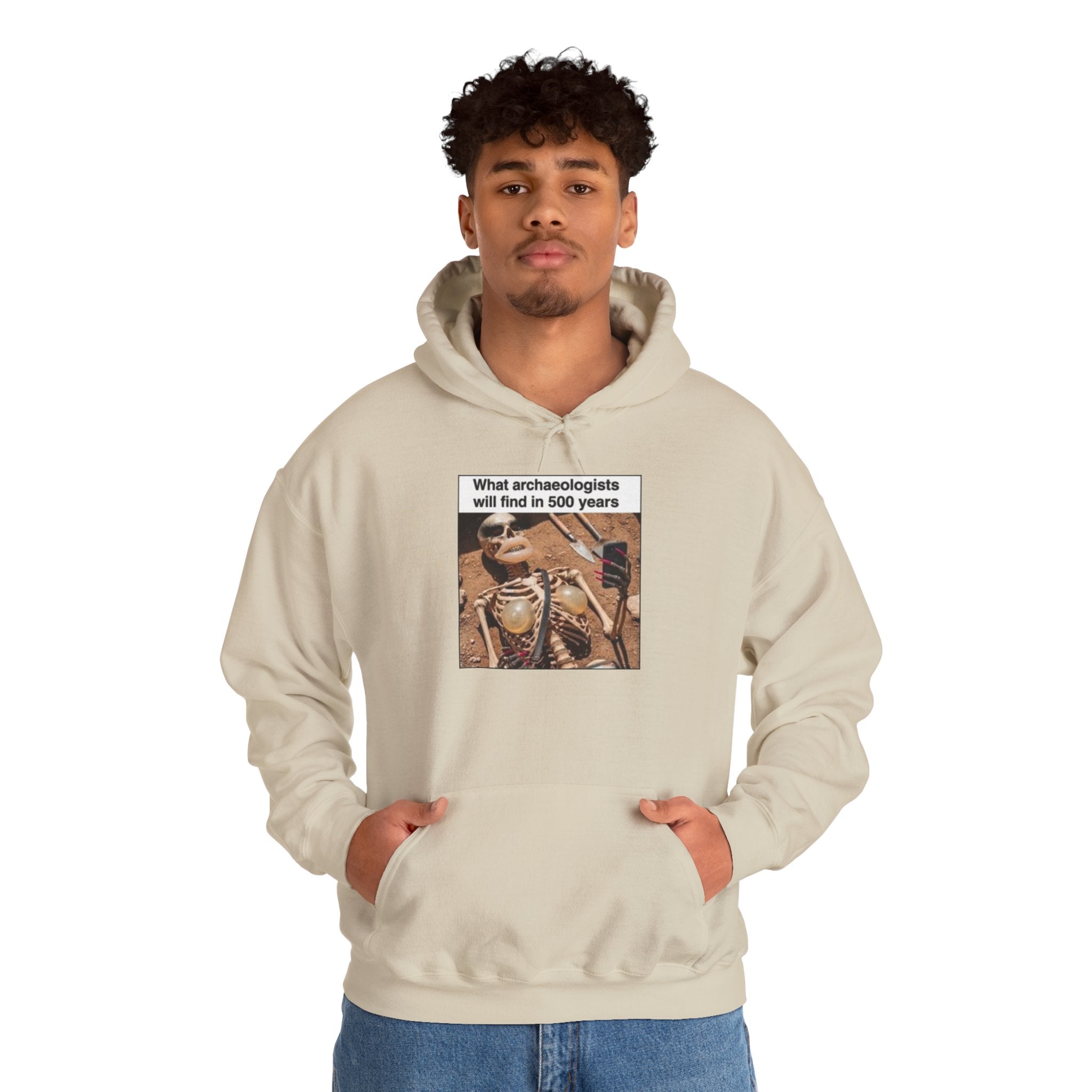 Hoodie — "What Arctic Ecologists Will Find in 500 Years" Vintage Cabin Photo | LOOK Different Back Print