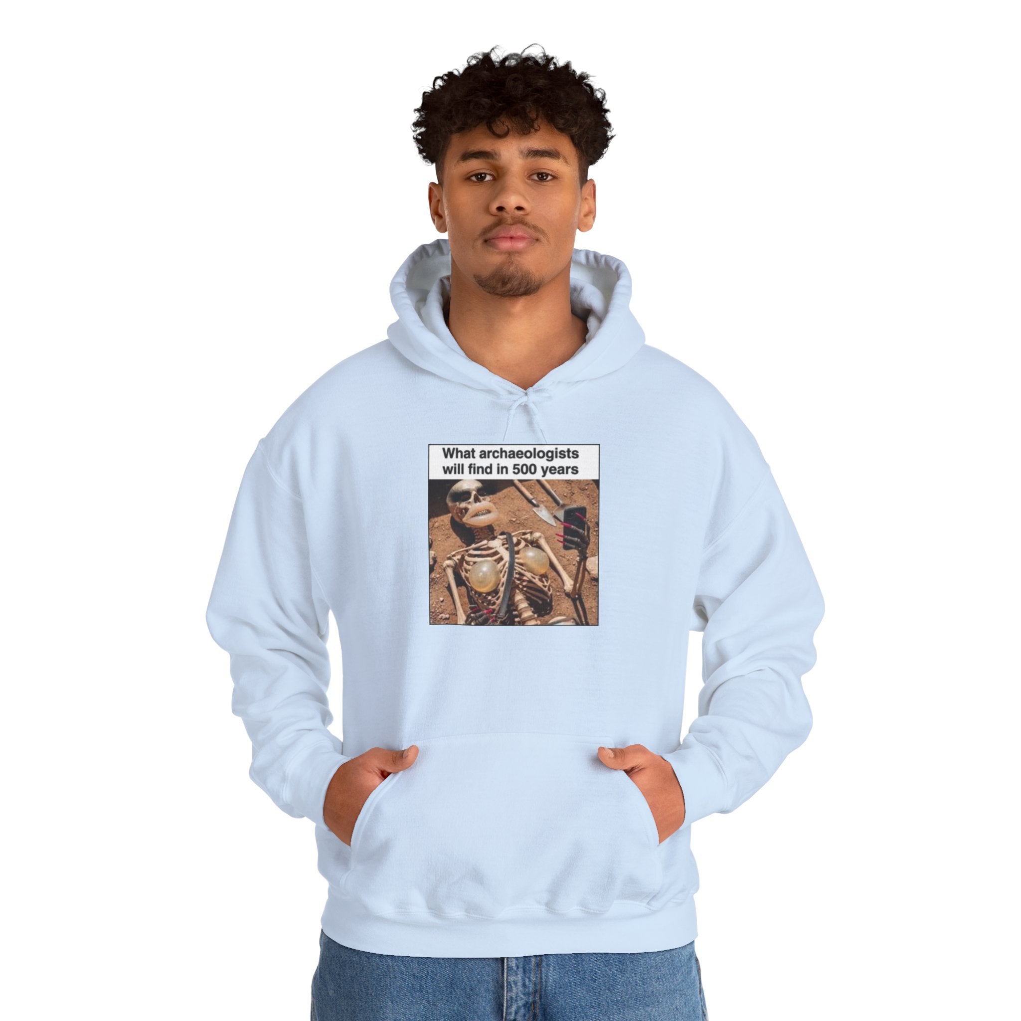 Hoodie — "What Arctic Ecologists Will Find in 500 Years" Vintage Cabin Photo | LOOK Different Back Print